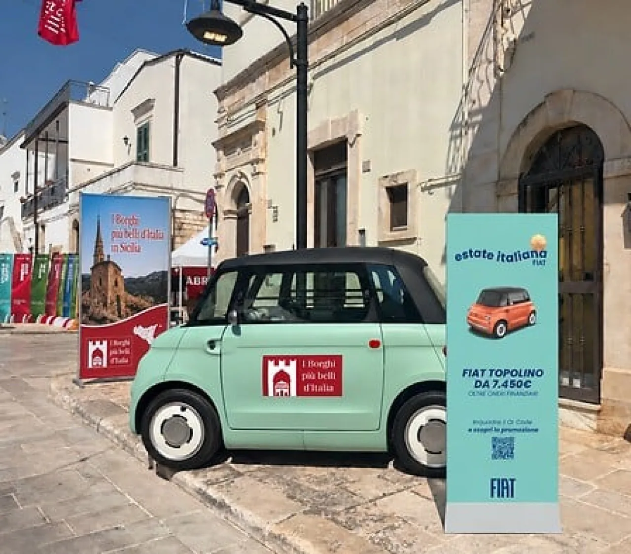 Fiat 500 e Topolino nei Borghi più Belli d'Italia: l'elettrico nei centri storici